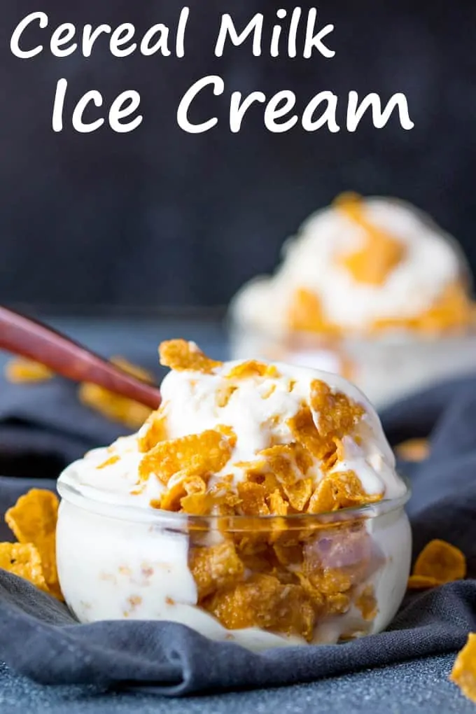 An easy make-at-home ice cream with all the flavour of cereal milk! (Crunchy Nut Cornflake flavour) No ice-cream maker required!