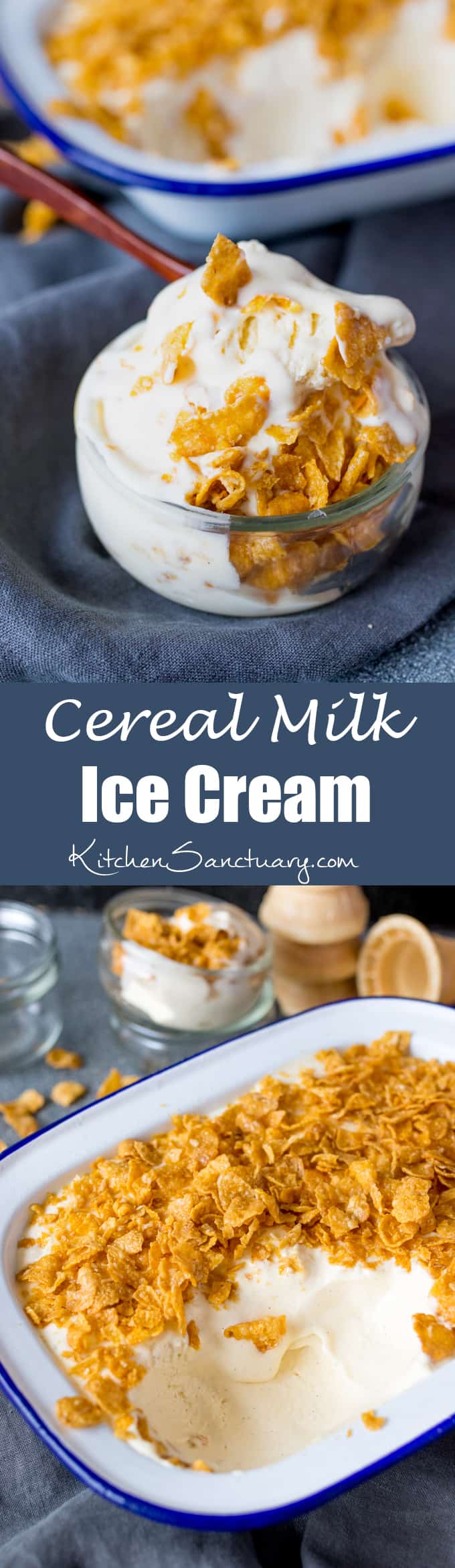 An easy make-at-home ice cream with all the flavour of cereal milk! (Crunchy Nut Cornflake flavour) No ice-cream maker required!