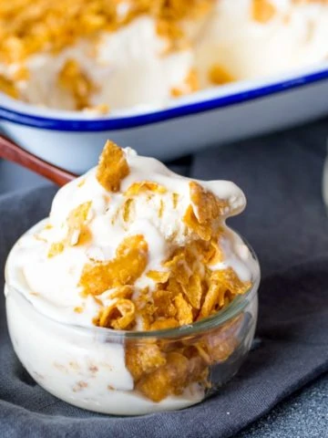 An easy make-at-home ice cream with all the flavor of cereal milk! (Crunchy Nut Cornflake flavour) No ice-cream maker required!
