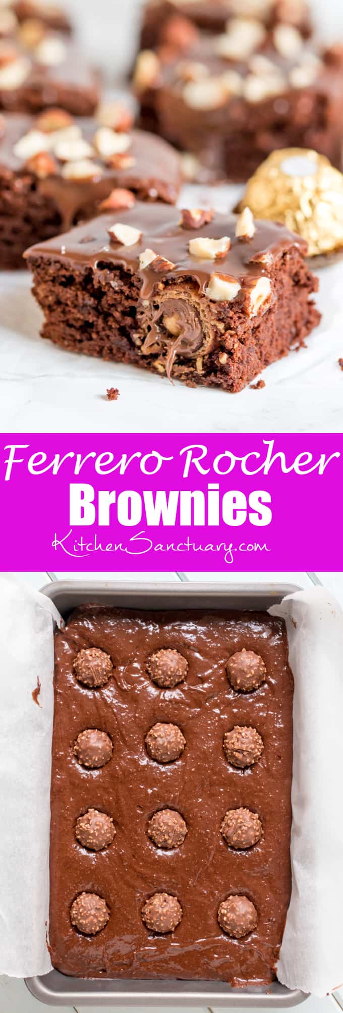 These Ferrero Rocher Brownies are the ultimate treat to go with your afternoon cup of coffee!