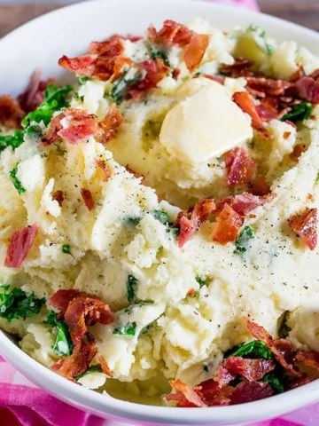Buttery Kale and Bacon Mashed Potatoes