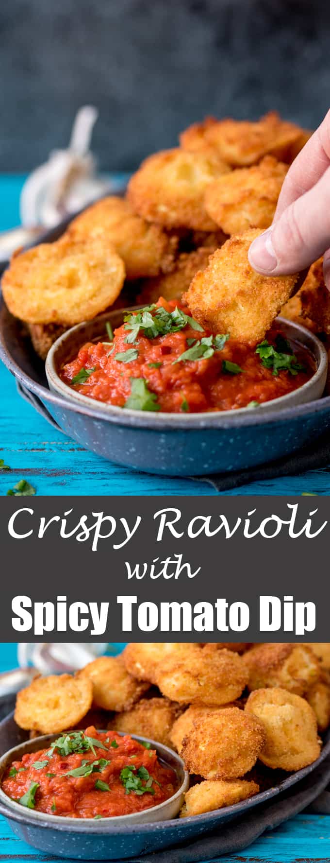 Crispy Fried Ravioli With Spicy Tomato Dip - an easy and totally moreish party food!