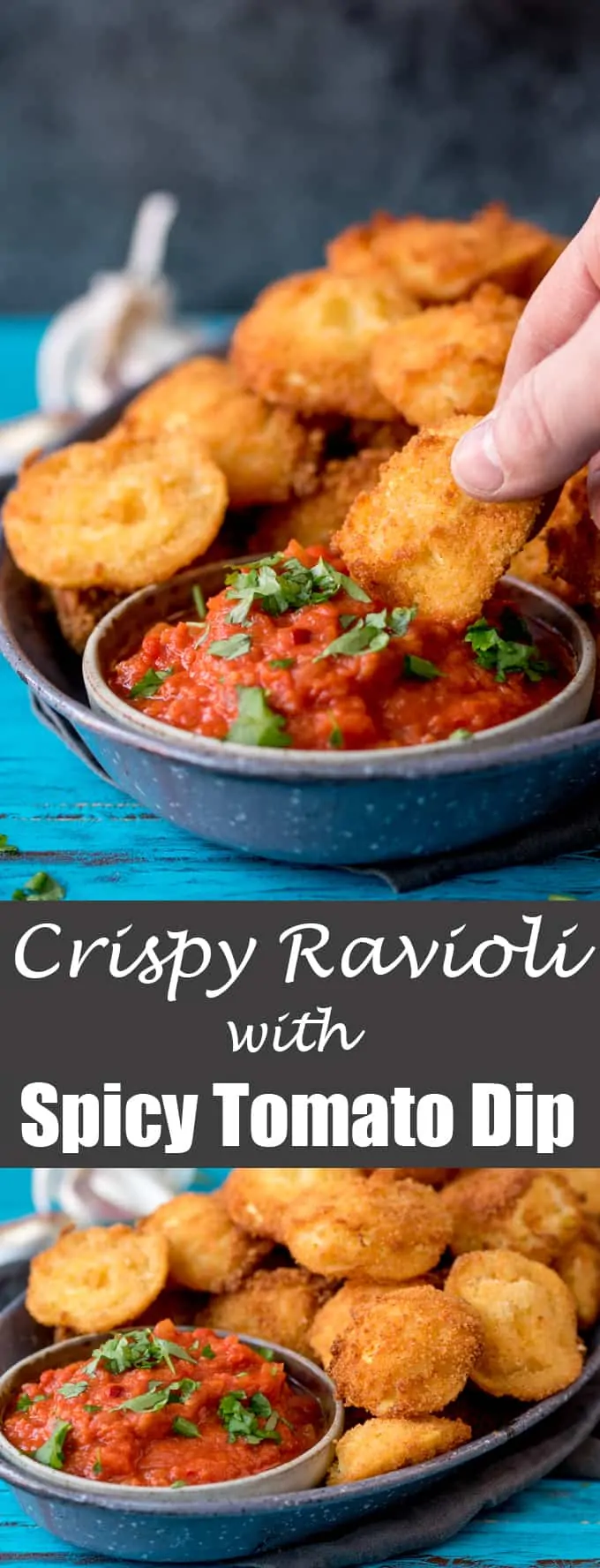 Crispy Fried Ravioli With Spicy Tomato Dip - an easy and totally moreish party food!