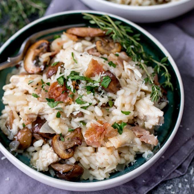 Leftover Turkey Mushroom and Pancetta Risotto Nicky's Kitchen Sanctuary