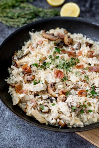 Leftover Turkey Mushroom and Pancetta Risotto - Nicky's Kitchen Sanctuary