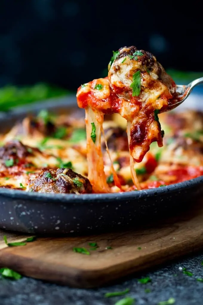 Cheesy Baked Meatballs