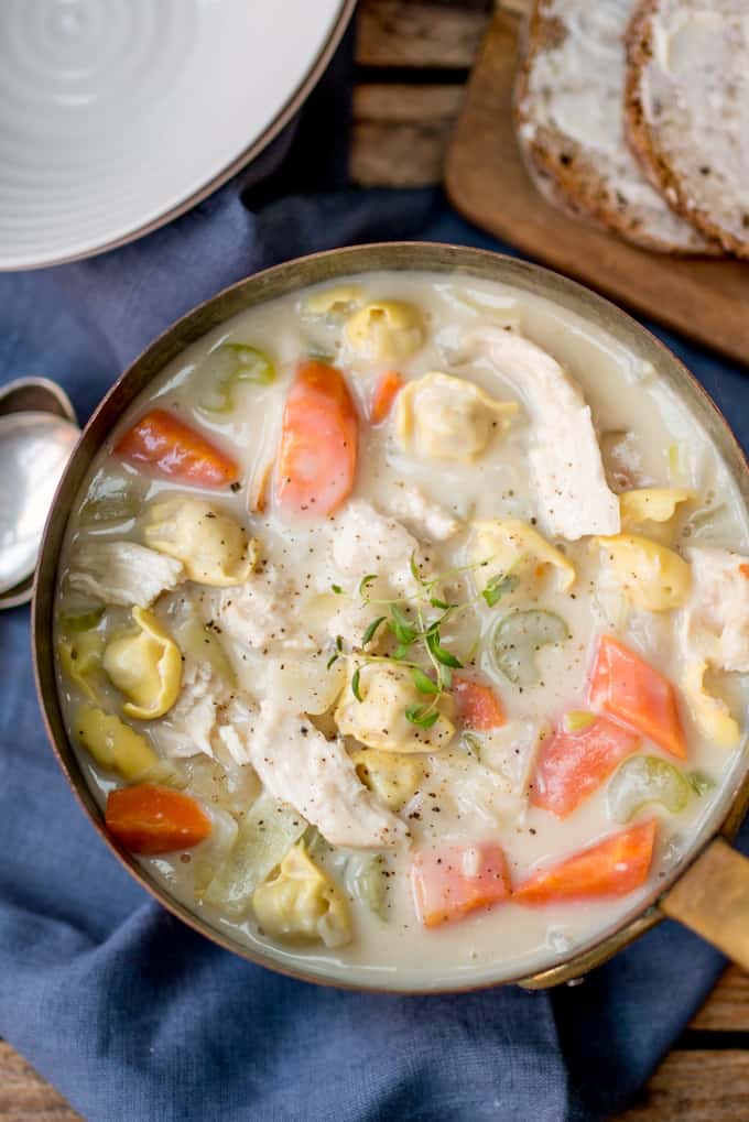 This Creamy Chicken and Tortellini Soup is serious comfort food - and substantial enough for dinner!