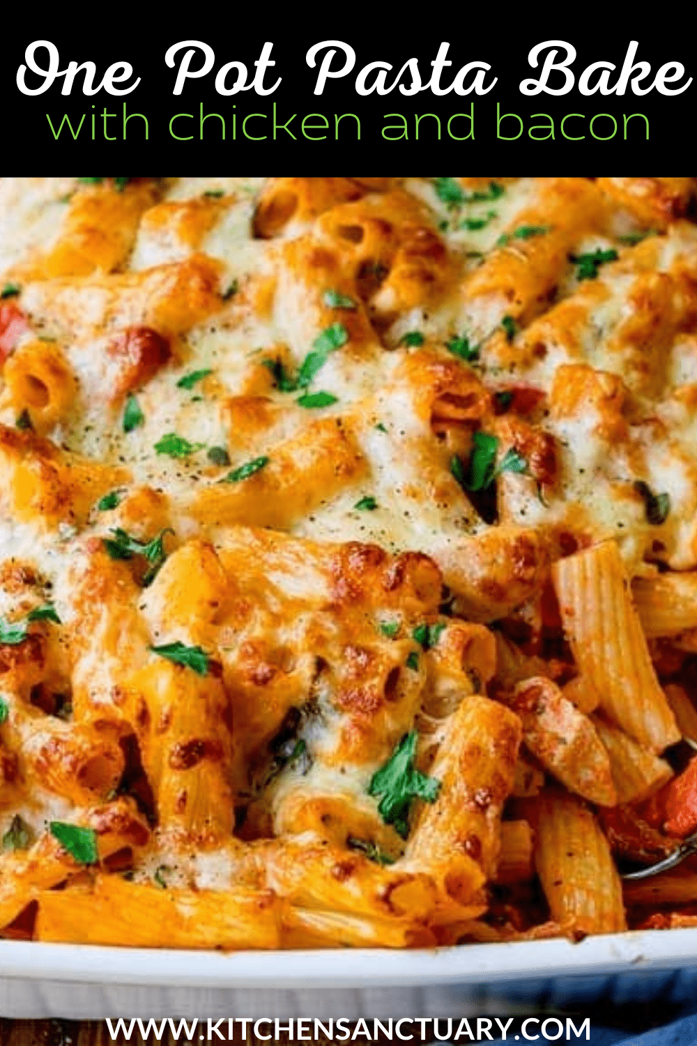 Cheesy Pasta Bake With Chicken And Bacon - Nicky's Kitchen Sanctuary