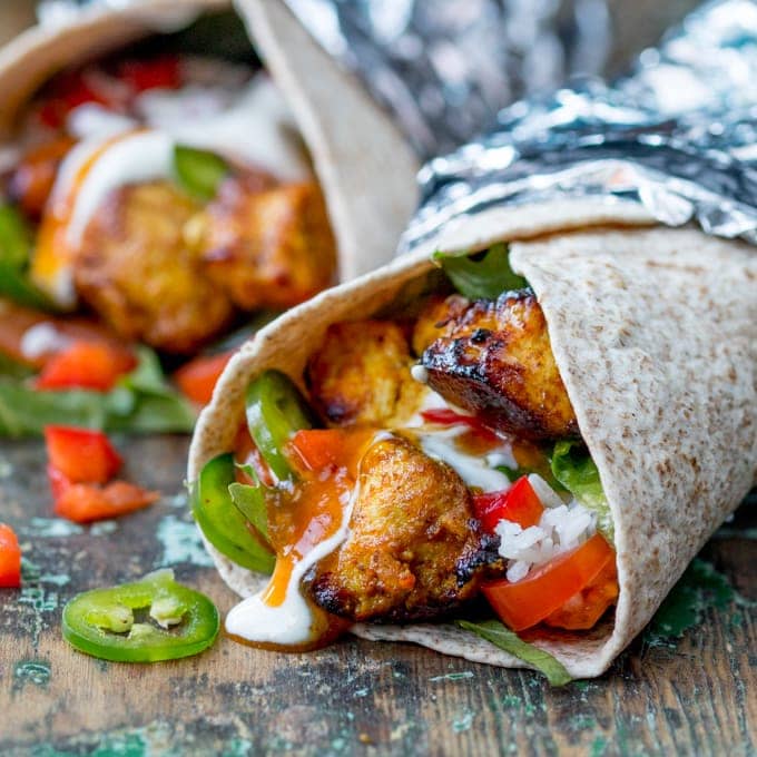Indian Chicken Roti Wrap Recipe