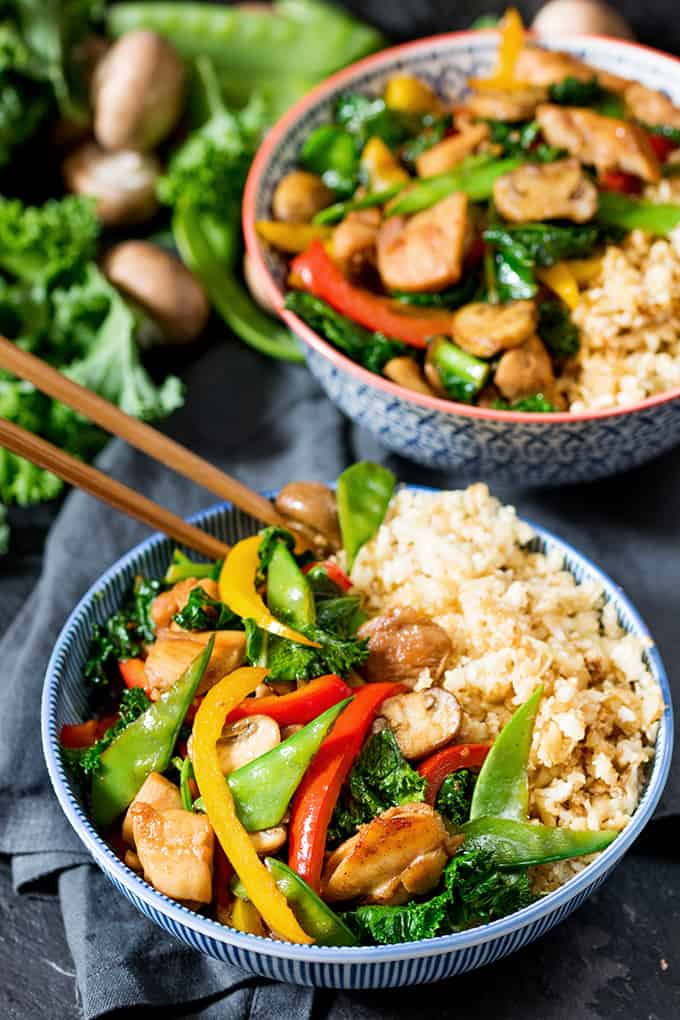 Honey And Garlic Chicken Stir Fry With Cauliflower Egg Fried Rice Nicky S Kitchen Sanctuary