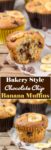 Light and fluffy Bakery Style Chocolate Chip Banana Muffins - great for breakfast on the go!