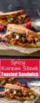 This Korean Steak Sandwich with Jalapenos and Garlic Mayo is roll-your-eyes-in-your-head amazing! Marinated rib eye steak and a kick of chilli heat!