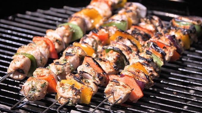 Mexican Chicken Skewers with Rice and Picante Salsa - 81