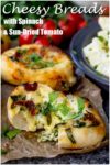 Cheese Stuffed Bread with Spinach and Sun Dried Tomato makes a great vegetarian lunch - Easy to make and ready in 20 mins!