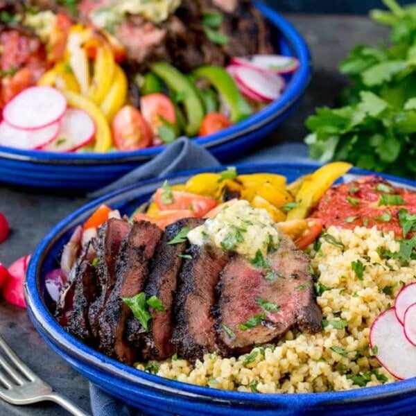 Coffee Crusted Steak Buddha Bowl with Spiced Butter. A real treat! Your questions answered - do I use fresh coffee grounds? Old grounds? Instant coffee?