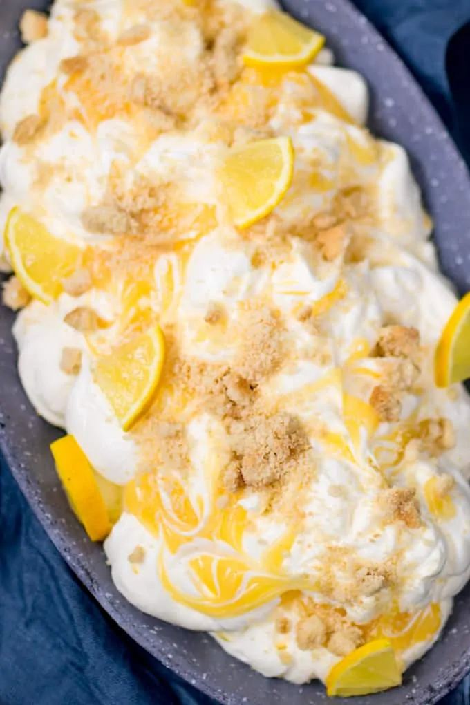 This No-Churn Lemon Shortbread Ice Cream makes a great all-in-one dessert! No special equipment needed. Easy to make gluten free too!