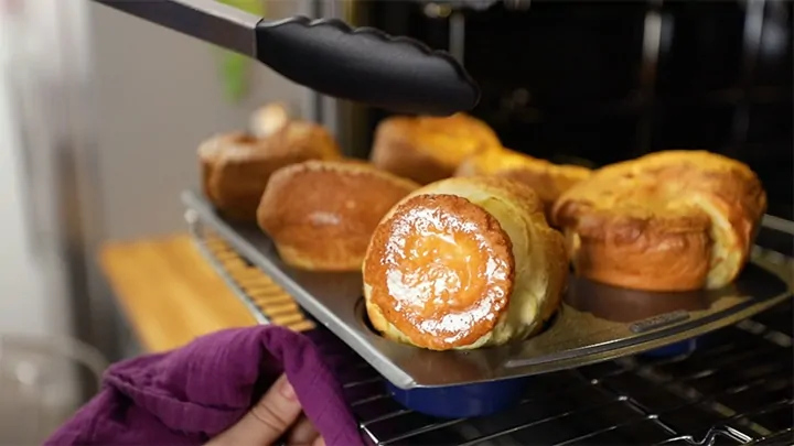 Turning large yorkshire puddings over in the oven