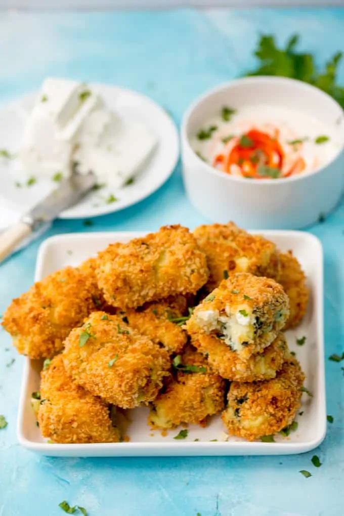 Baked Spinach and Goats Cheese Croquettes – a lighter dinner or appetizer for meatless Mondays! Easily made Gluten Free too!