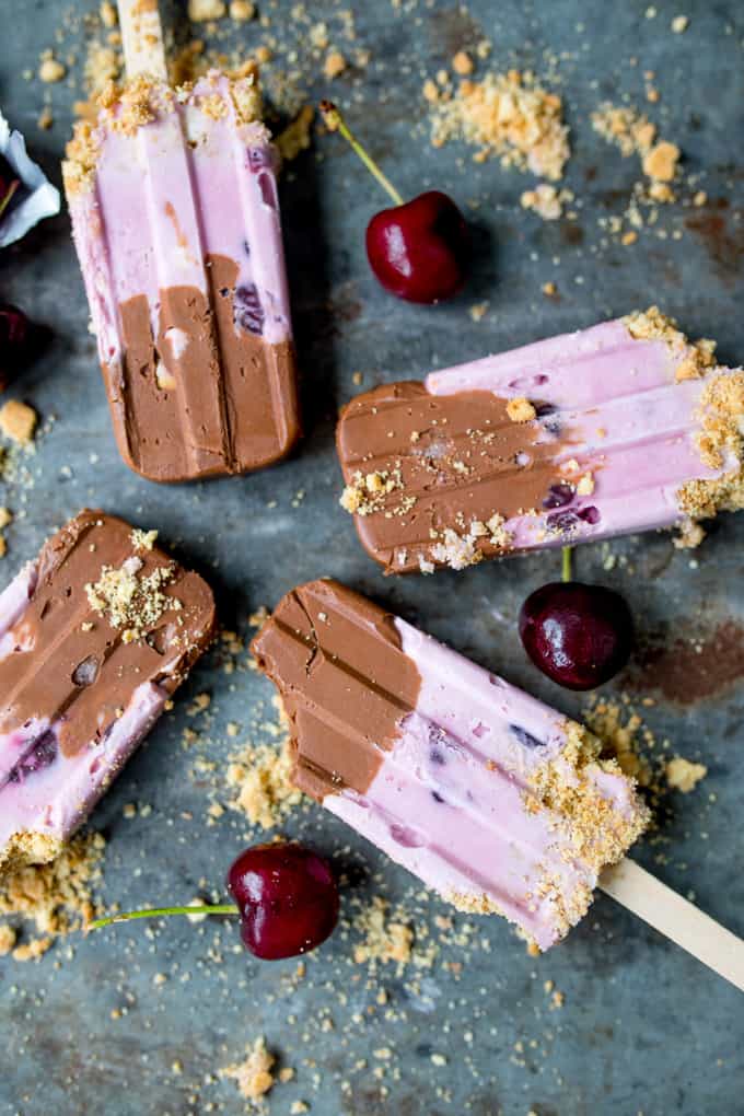 Chocolate Cherry Cheesecake Ice Lollies - 17