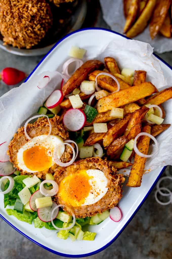 Chorizo Scotch Eggs with Smoky Wedges - 21