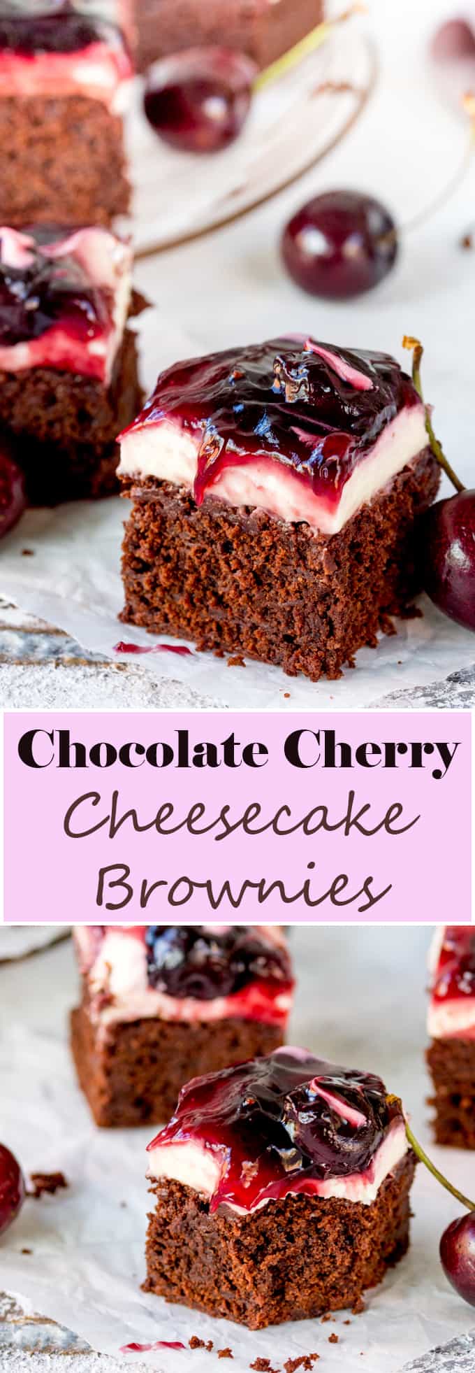 Chocolate Cherry Cheesecake Brownies - 32