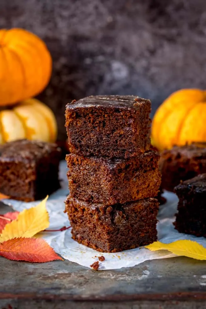 Pumpkin Gingerbread Cake with Sticky Whisky Glaze