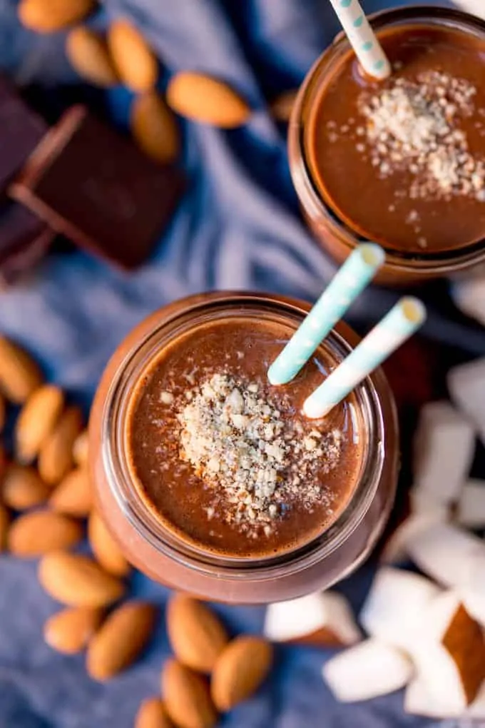 This Almond Coconut Warm Smoothie makes a lovely breakfast on a cold day! Lots of nutritious goodies in there to make you feel great! Gluten free too!