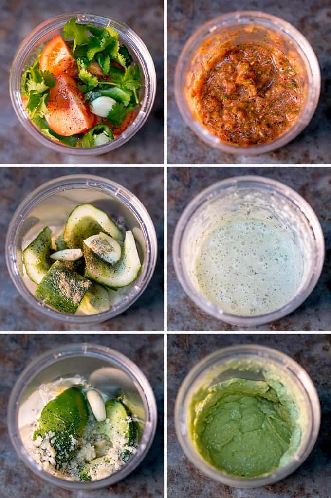 Process of making three different dips for a seafood party platter