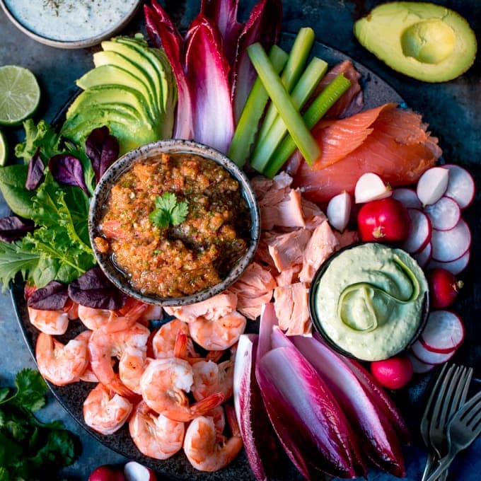 Seafood Party Platter With Three Dips Nicky S Kitchen Sanctuary