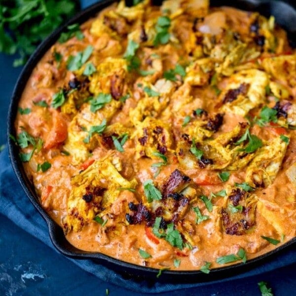 Use up that leftover turkey with this spicy-as-you-like Turkey Tikka Masala! Cream and delicious, it's on the kids and adults will enjoy. Gluten free too!