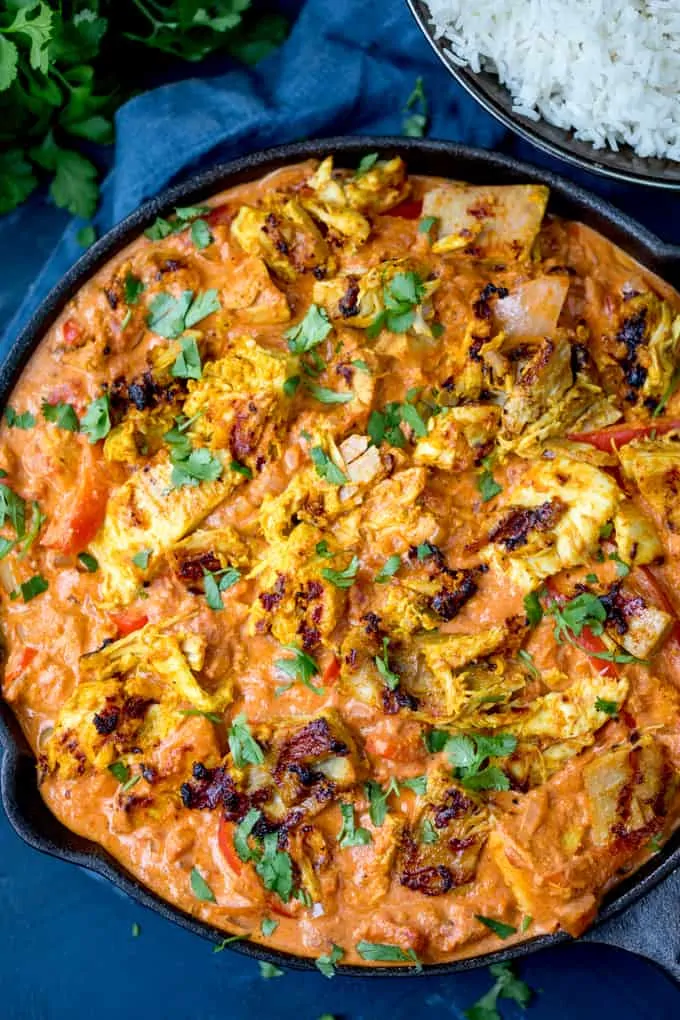 Use up that leftover turkey with this spicy-as-you-like Turkey Tikka Masala! Cream and delicious, it's on the kids and adults will enjoy. Gluten free too!