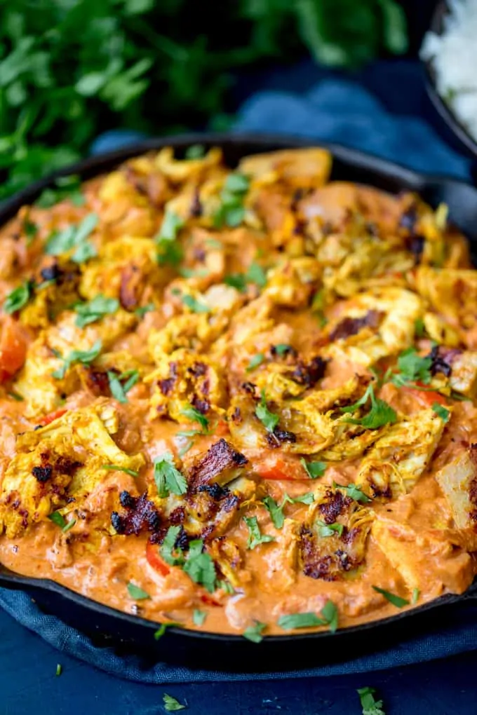 Use up that leftover turkey with this spicy-as-you-like Turkey Tikka Masala! Cream and delicious, it's on the kids and adults will enjoy. Gluten free too!