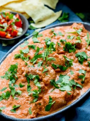 This Crock Pot Butter Chicken is creamy, spiced and delicious - an easy recipe that's perfect for the slow-cooker.