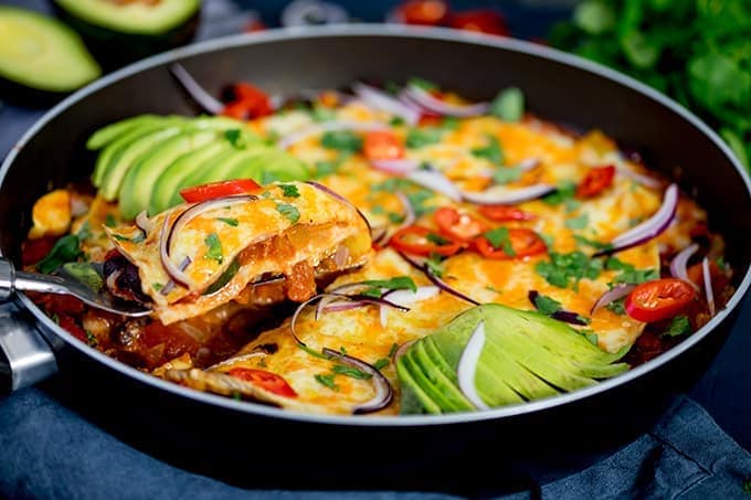 Vegetarian Loaded Mexican Tortilla Pan - Nicky's Kitchen Sanctuary