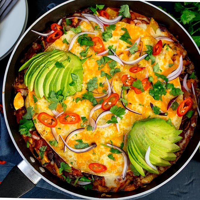 Vegetarian Loaded Mexican Tortilla Pan - Nicky's Kitchen Sanctuary