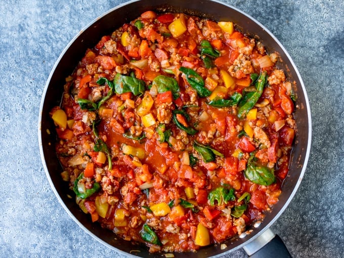 Sausage Pasta Bake with Chorizo and Brie - Nicky's Kitchen Sanctuary