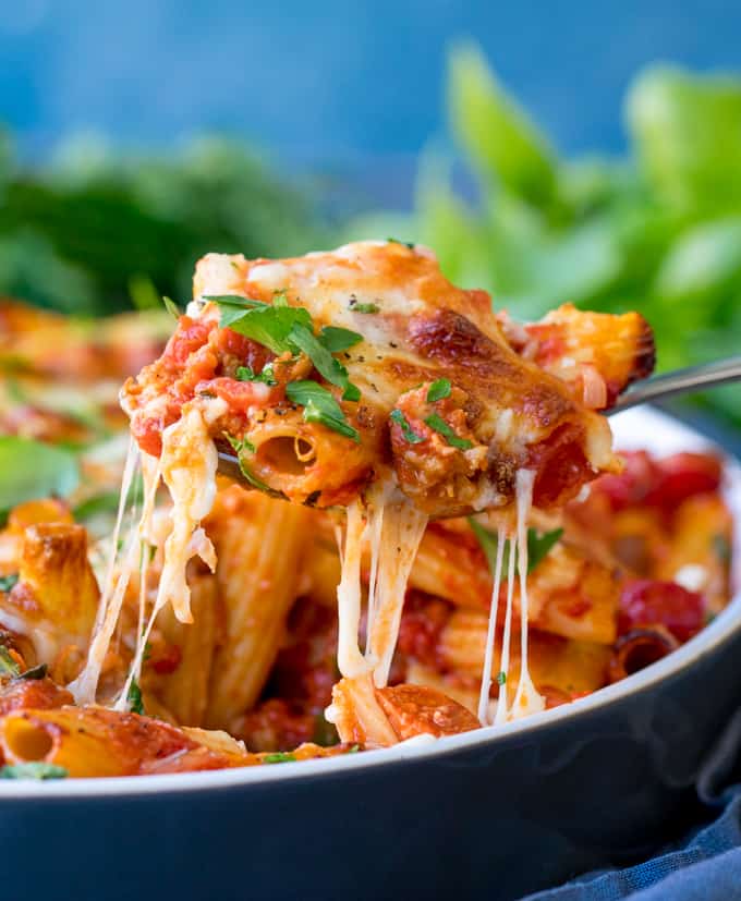 Sausage Pasta Bake with Chorizo and Brie - Nicky's Kitchen ...