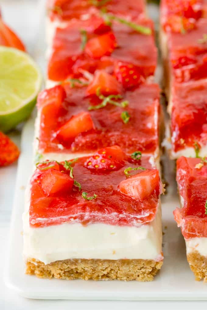 Strawberry and Rhubarb Cheesecake Bars - Kitchen