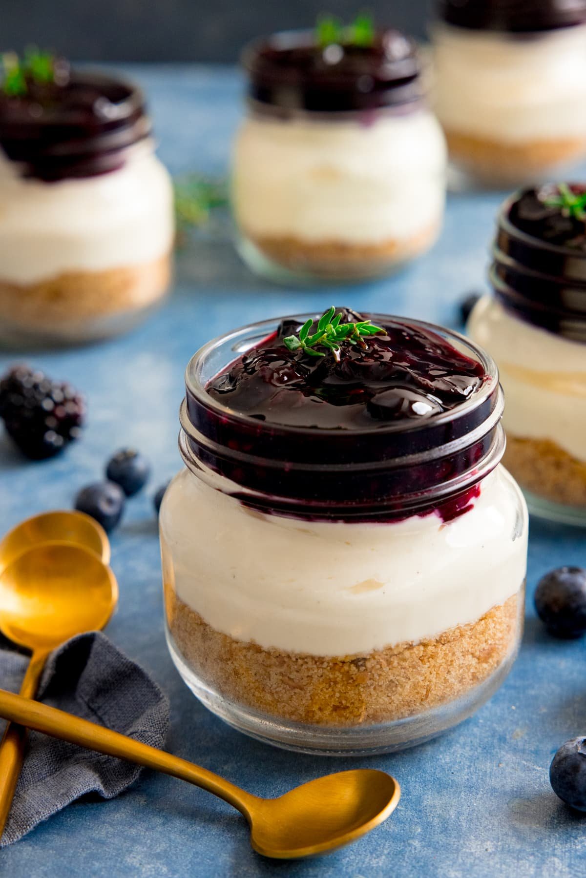 Individual Berry No Bake Cheesecakes - 6