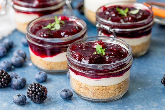 Individual Berry No Bake Cheesecakes - Nicky's Kitchen Sanctuary