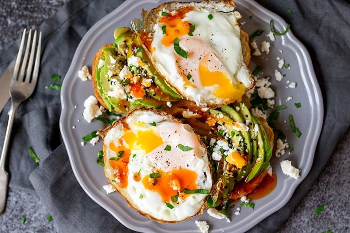 Eggs and avocado on toast with an upgrade!