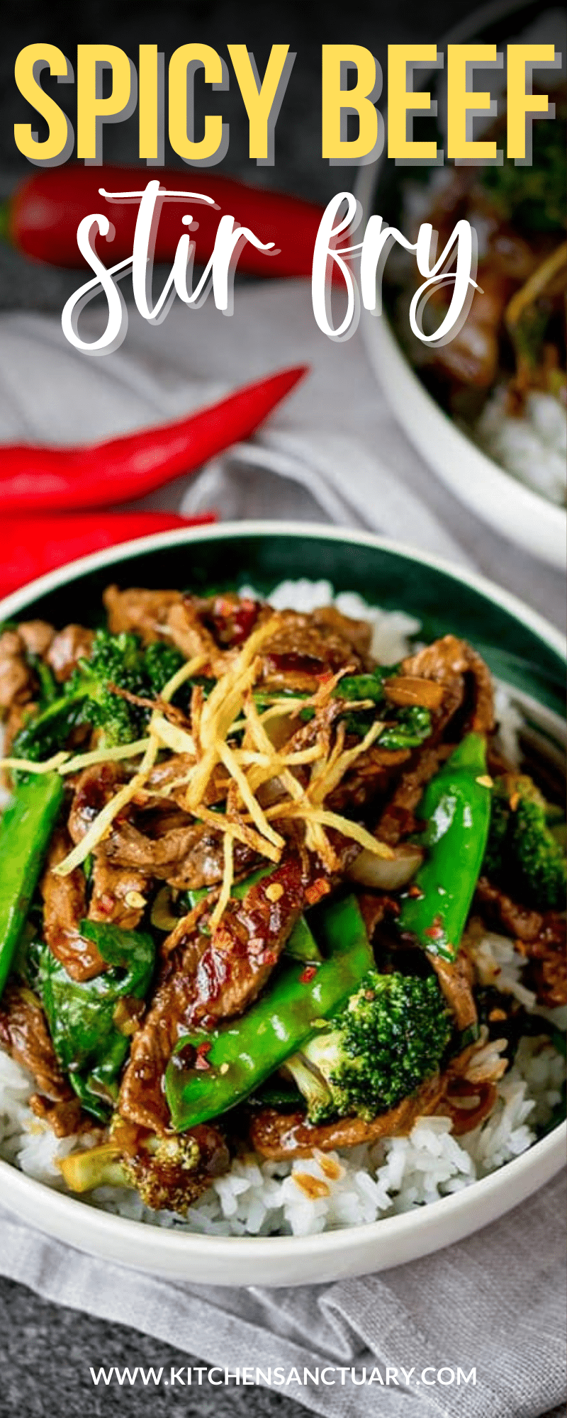 Spicy Ginger Beef Stir Fry plus video - Nicky's Kitchen Sanctuary