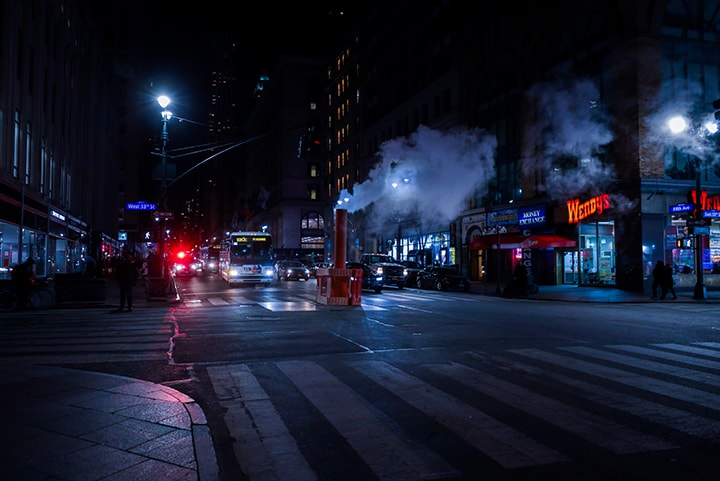 5th Avenue New York at night