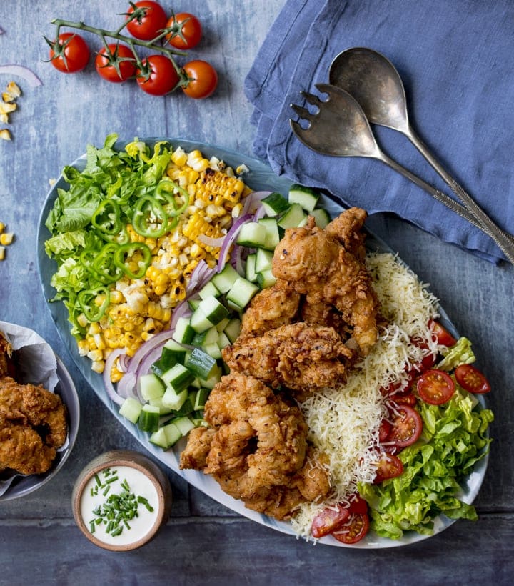 Falafel Salad Bowl with Creamy Feta Dip - 21