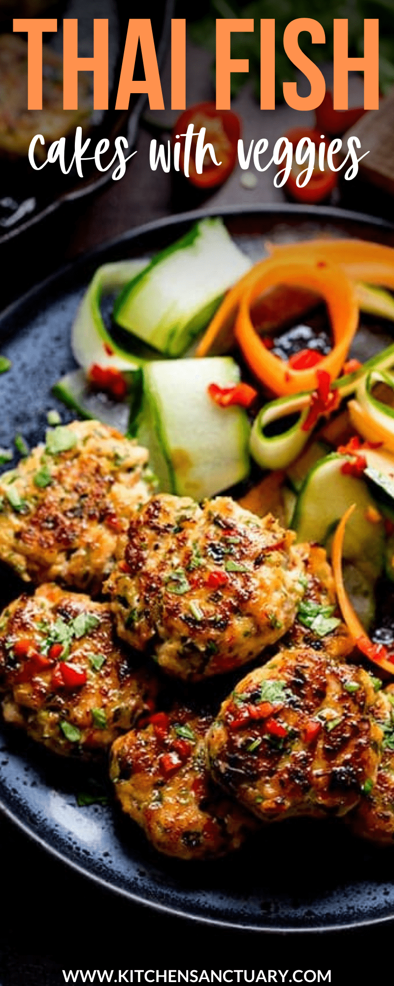 Thai Fish Cakes with Vegetable Ribbons - Nicky's Kitchen Sanctuary