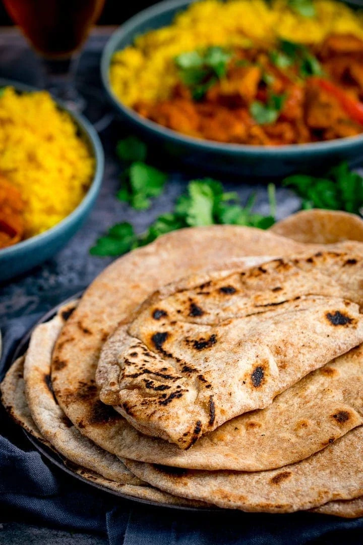 Close up of Chapati on a plate