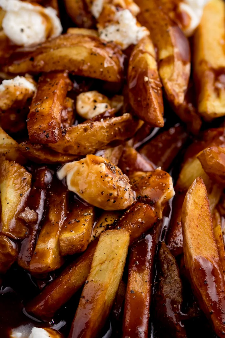 close up of poutine