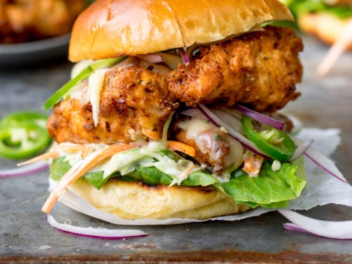 Crispy Chicken Burger With Honey Mustard Coleslaw Nicky S Kitchen Sanctuary