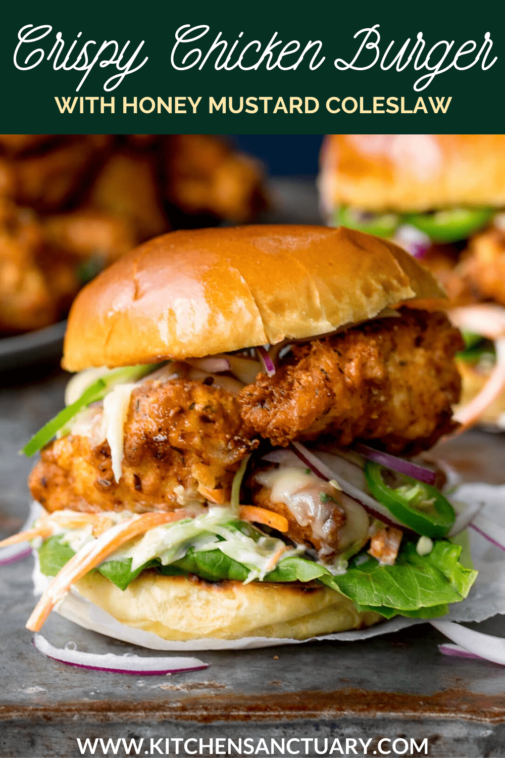 Crispy Chicken Burger with Honey Mustard Coleslaw Nicky's Kitchen