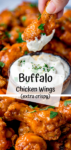 Buffalo chicken wings collage with text